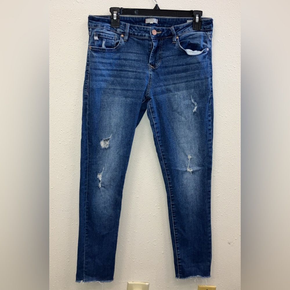 Dear John “joyrich comfort skinny” Women's Dark wash Distressed Jeans size 29 #7